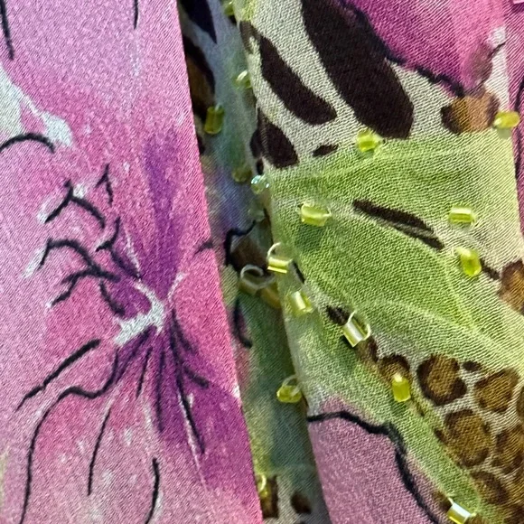 Robbie Bee Vibrant Floral and Leopard Print Dress - Picture 4 of 12